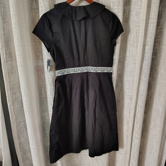 NWT Tommy Hilfiger Black Wrap Dress w/ Embroidered Belt Small - Picture 2 of 15